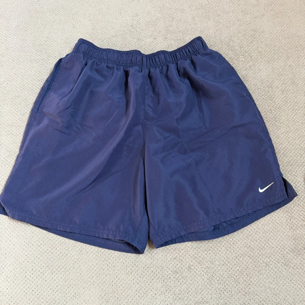 Vintage 2000s Nike Navy Blue Mesh Lined Running Shorts Mens Large